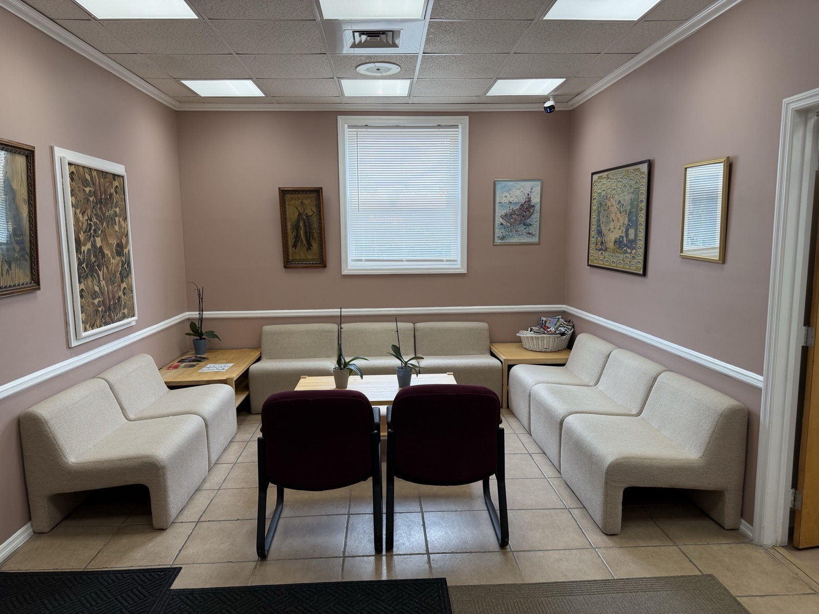 The waiting room at All Island Dentistry